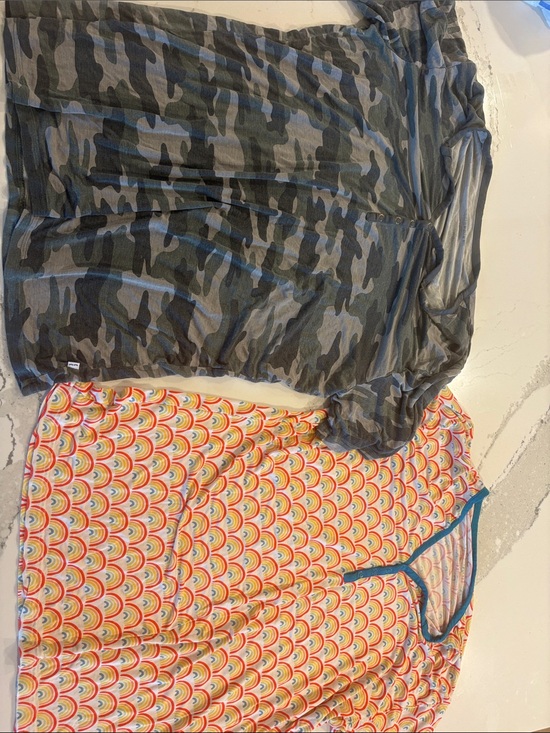 Little Sleepies Other - Little Sleepies Women’s Camo and Rainbow Pajama Tops - Gray & Multicolor